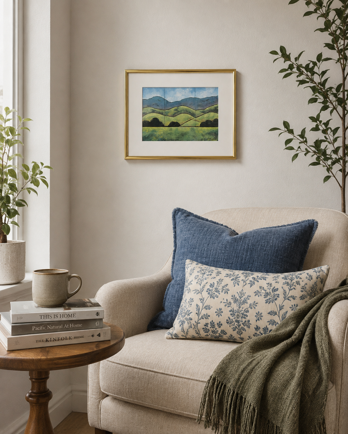 Thomas Patrick "Inviting Valley" Framed Landscape Art Print Reproduction, Gold-Tone Frame