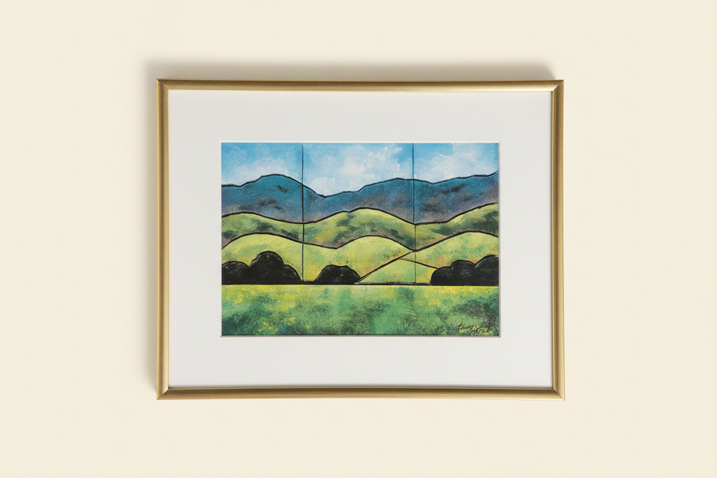 Thomas Patrick "Inviting Valley" Framed Landscape Art Print Reproduction, Gold-Tone Frame