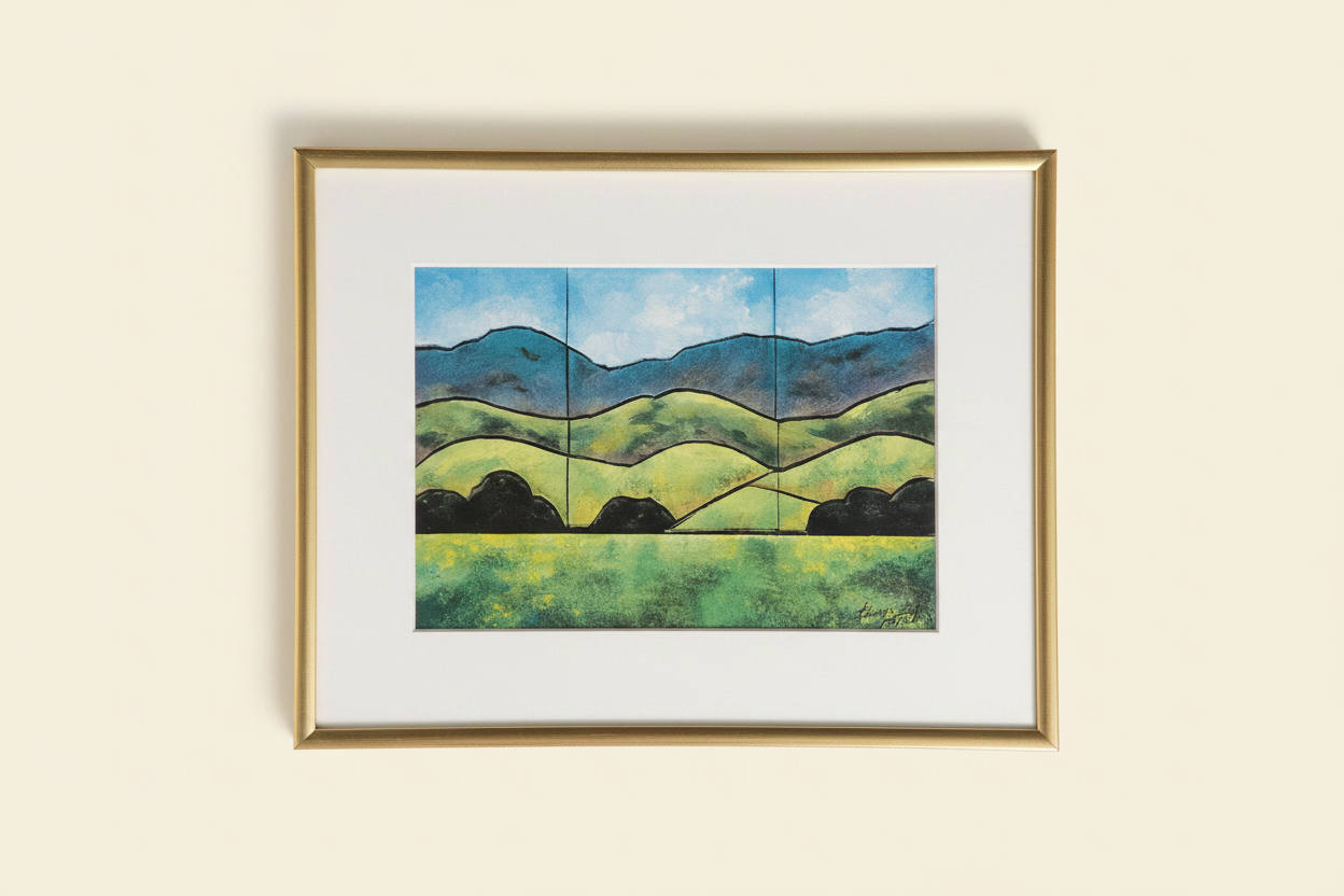 Thomas Patrick "Inviting Valley" Framed Landscape Art Print Reproduction, Gold-Tone Frame