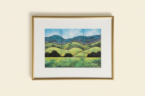 Thomas Patrick "Inviting Valley" Framed Landscape Art Print Reproduction, Gold-Tone Frame